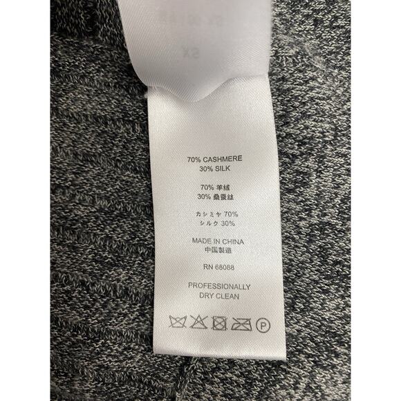 TSE Cowl Neck Top Sweater Cashmere Silk Gray Draped 3/4 Sleeve Knit Stretch XS - Picture 6 of 8